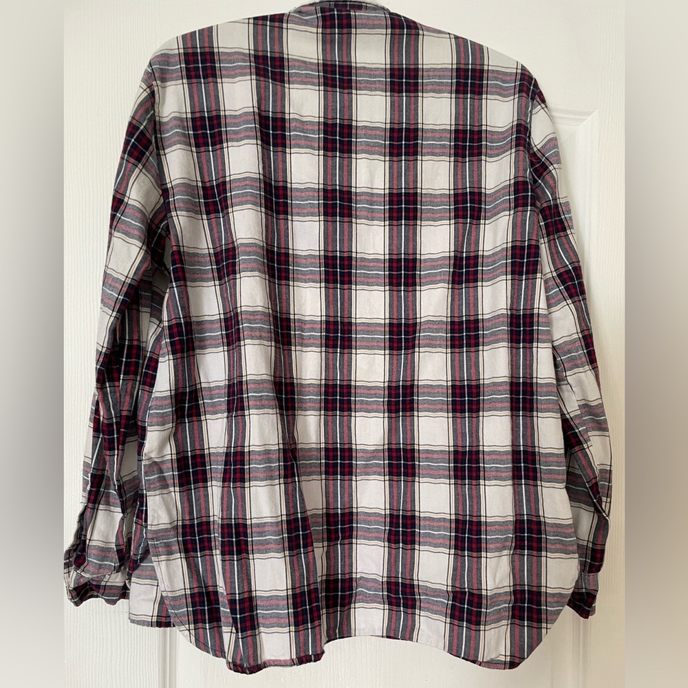 NWOT Zara White and Black Plaid Button Down Shirt - Picture 2 of 7